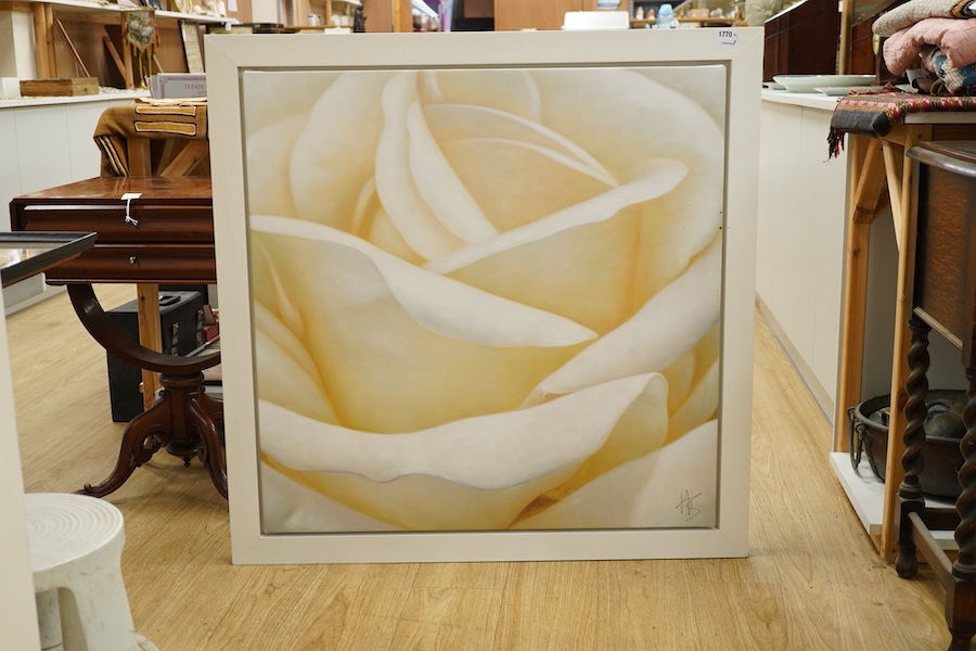 Hugo Somers (Australian), Study of a flower, signed, 92 x 92cm, Contemporary oil on canvas